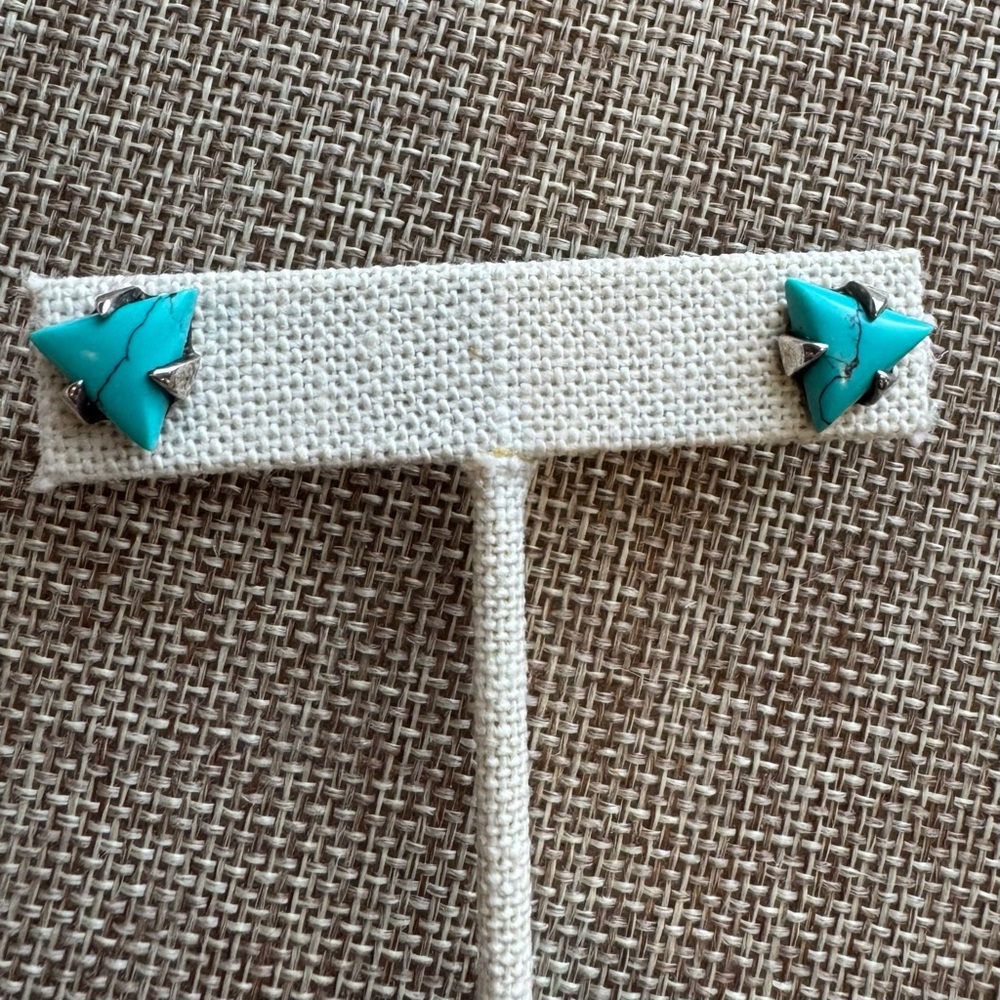 Noonday Trinity Studs Turquoise and Silver Women's Earrings